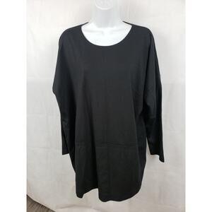 Every Day Wear Spirithouse Womens Knit Lagenlook Black Top Shirt S/M W/ Pockets
